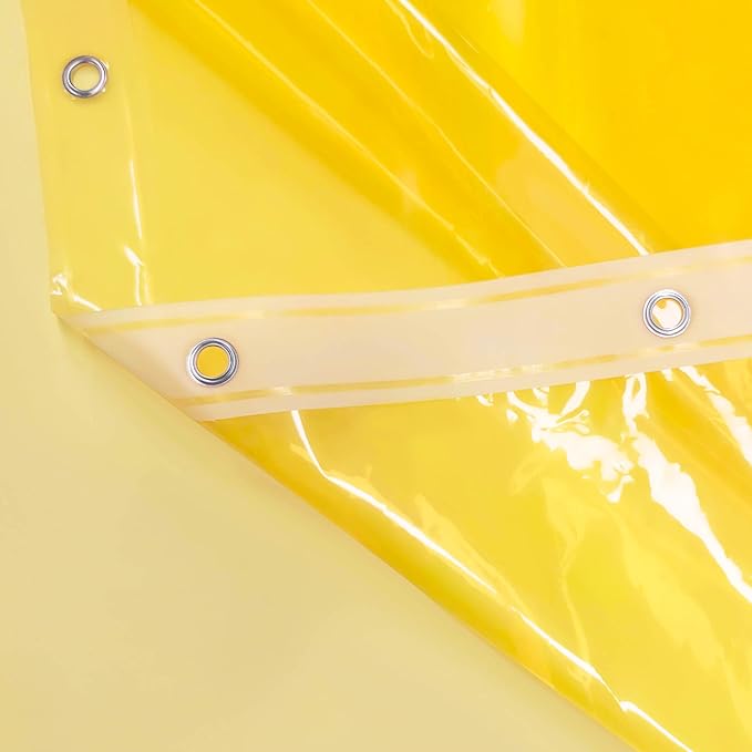 Barossa Design Clear Yellow Shower Curtain Liner - Premium PEVA Shower Liner with 3 Magnets & Metal Grommets, Waterproof Lightweight Standard Size Curtains for Bathroom - Translucent Yellow