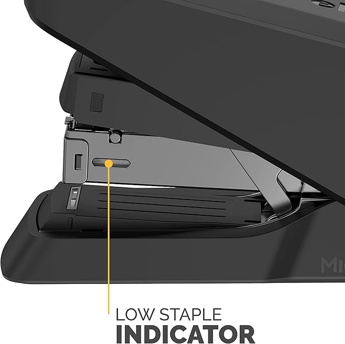 Fellowes LX860 EasyPress Half Strip One Touch Desk Stapler, 40 Sheet Capacity - Black