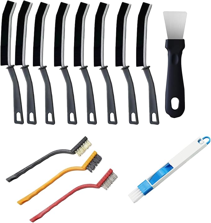 13 Pcs Crevice Cleaning Brush Tools Thin Hard Bristle Gap Brushes Small Spaces Cleaning Supplies for Bathroom Shower Bottle Corner Grout Kitchen Toilet Cup Sink Window Track Narrow Crevice Tool