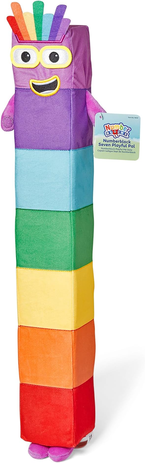 hand2mind Numberblock Seven Playful Pal, Plush Figure Toys, Numbers for Toddlers, Cute Stuffies, Preschool Math Learning Toys, Stuffed Animal, Small Plushies, Counting Blocks, Birthday Gifts for Kids
