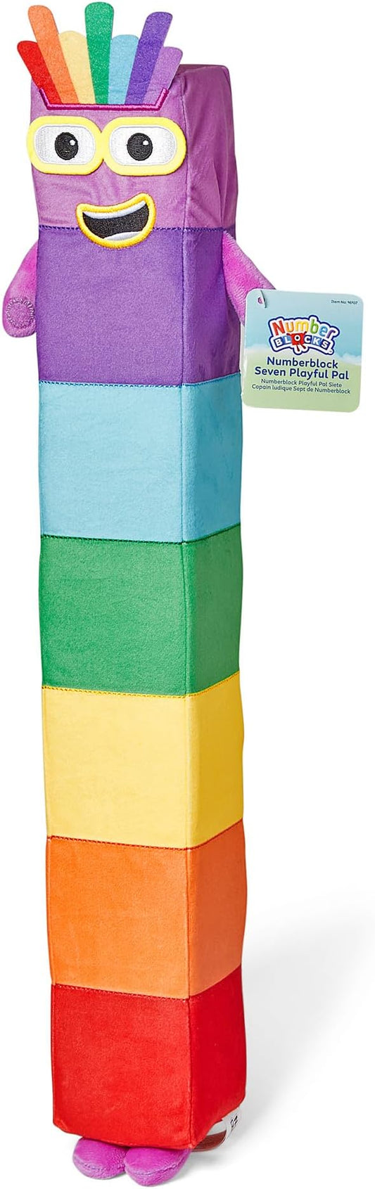 hand2mind Numberblock Seven Playful Pal, Plush Figure Toys, Numbers for Toddlers, Cute Stuffies, Preschool Math Learning Toys, Stuffed Animal, Small Plushies, Counting Blocks, Birthday Gifts for Kids