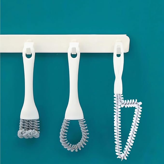 MIUPOO Kitchen Cleaning Brush Set,Kitchen Gap Depth Cleaning Gas Stove Brush,Barbecue Grill Cleaning Brush with Scraper,Scrubber Brush for Range Hood Grease Grime,Set of 3