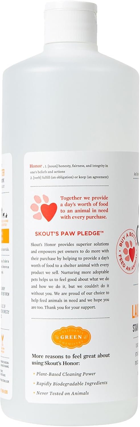 Skout's Honor Laundry Booster Stain & Odor Removal Additive - Plant-Powered Formula for Pet Bedding, Clothing, and Washable Pee Pads - Eco-Friendly & Cruelty-Free, 32 oz - 3 Pack