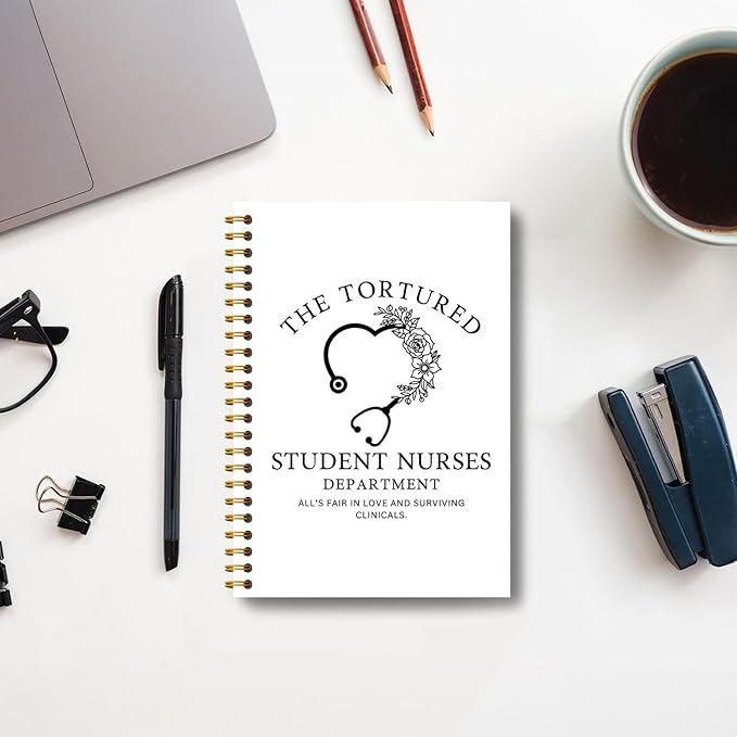 Funny Nurse Notebook, Nurse Appreciation Week Day Gifts Journal, Nursing Supplies for Nurses, Medical Stethoscope Nursing Hardcover Spiral Notebooks 5.5x8.3 Inch