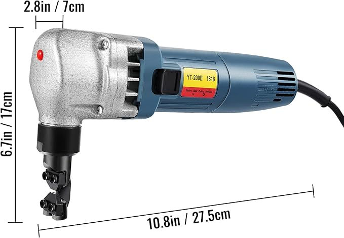 VEVOR Electric Metal Nibbler 380W Nibbler Metal Cutter 1800RPM High Speed Rotor 0.07in/1.8mm Thickness Metal Nibbler 220V w Replaced Blades Storage Case for Cutting Stainless Steel, Aluminium, Plastic