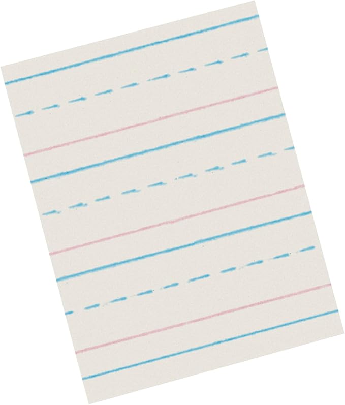 School Smart Zaner-Bloser Writing Paper, Handwriting Practice Lined Paper, Grade 3 to 4 Learning, 3/8 Inch Rule, 8 x 10-1/2 Inches, 500 Sheets