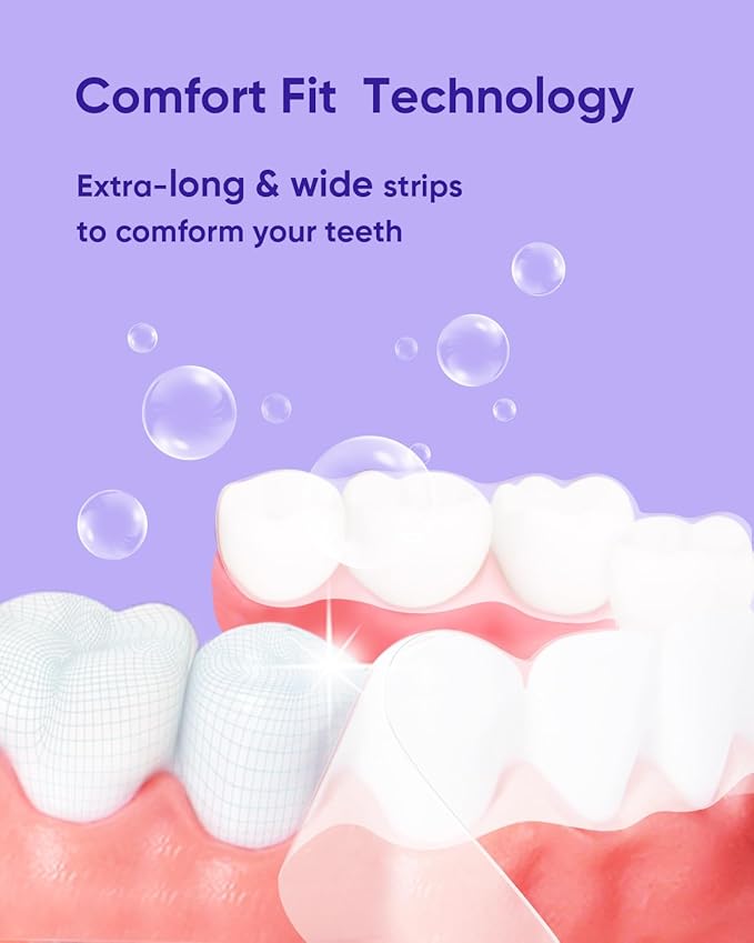 MySmile Non-Sensitive 10 Treatment Whitening Strips Kit with LED Light Tray 10 Min Fast Remove Coffee Wine Tobacco 20 Years of Stains Whitening Tooth Care Oral Safe for Enamel