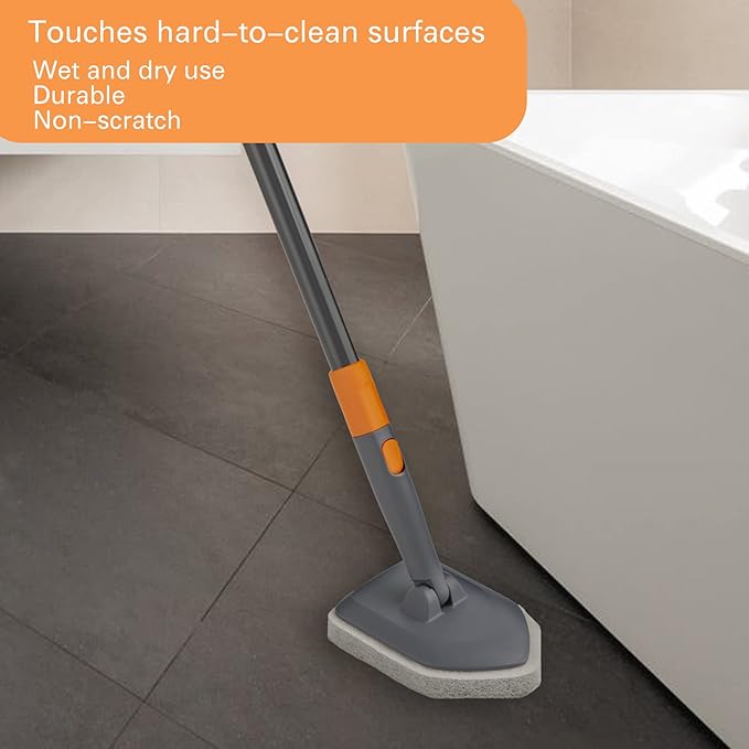 Tile Tub Scrubber Brush Replacement Pads 6 Pieces for Cleaning Bathroom Kitchen Toilet Wall Sink Tile Floor