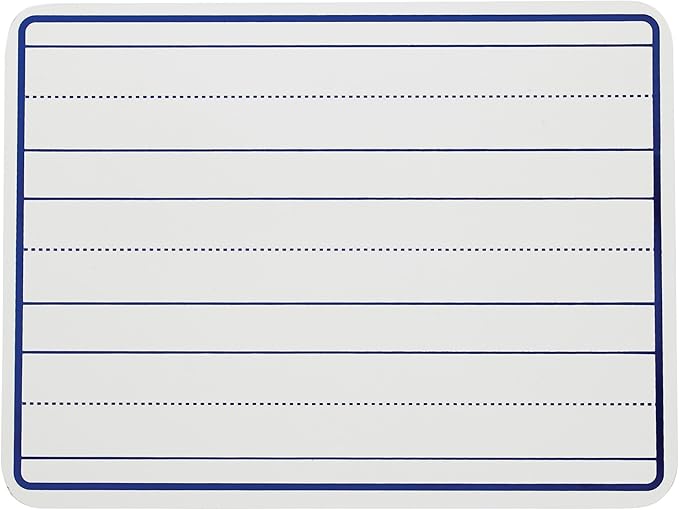 School Smart Lined Dry Erase Boards, 9 x 12 Inches, Pack of 10