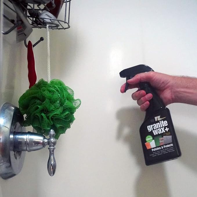 Granite Wax Plus - Granite Cleaner & Polish, Hard Water Stain Remover, Kitchen, and Bathroom Cleaner - Streak-Free Shine, Carnauba Wax, Banana Scent, 16 oz