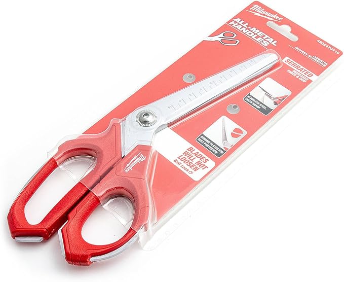 Milwaukee 48-22-4047 Jobsite Offset Scissors, 9.3 in OAL, Steel Blade, Loop Handle