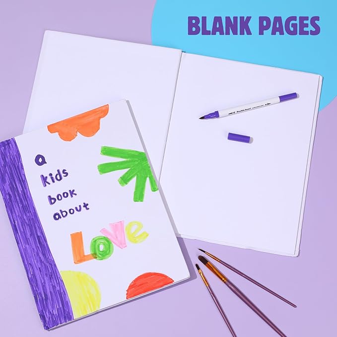 12 Pack Hardcover Blank Book,8.5x11 Inch Unlined Sketchbook Journal - 18 Sheets/36 Pages Each, Bulk Pack of White Hardcover Blank Books for Writing, Drawing Make Your Own Book, Multi-Purpose for Students & Adults