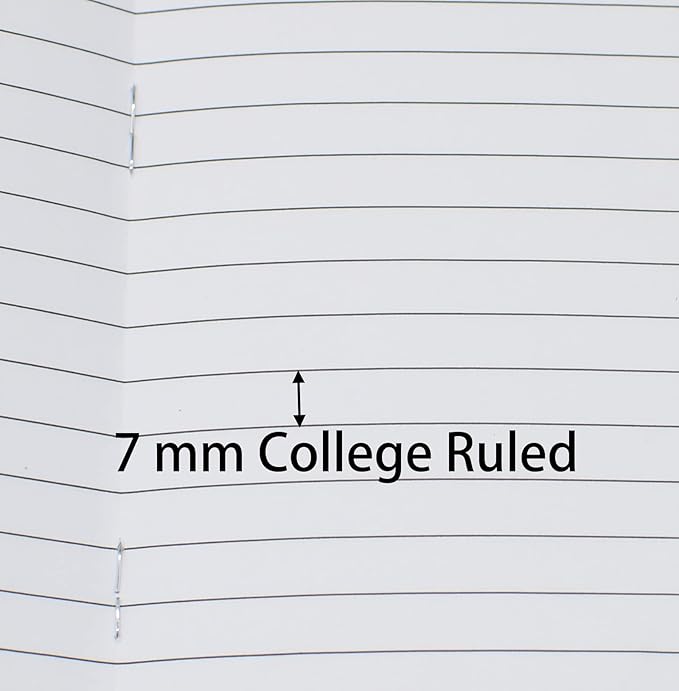 Yansanido 24 Pcs 4.9 Inch x 3.5 Inch Pocket Notebook 24 Sheets (48 Pages) 7mm College Ruled 70 Gsm Paper(24)