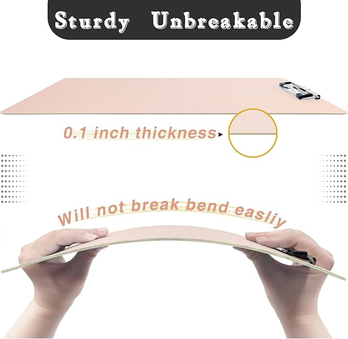 4 Pack Plastic Clipboards Multiple Colors Clip Boards with Low Profile Metal Clip,Hangable Low Profile Clipboard, Standard A4 Letter Size for Students, Teacher,Doctor, Nurse,Office Clerk
