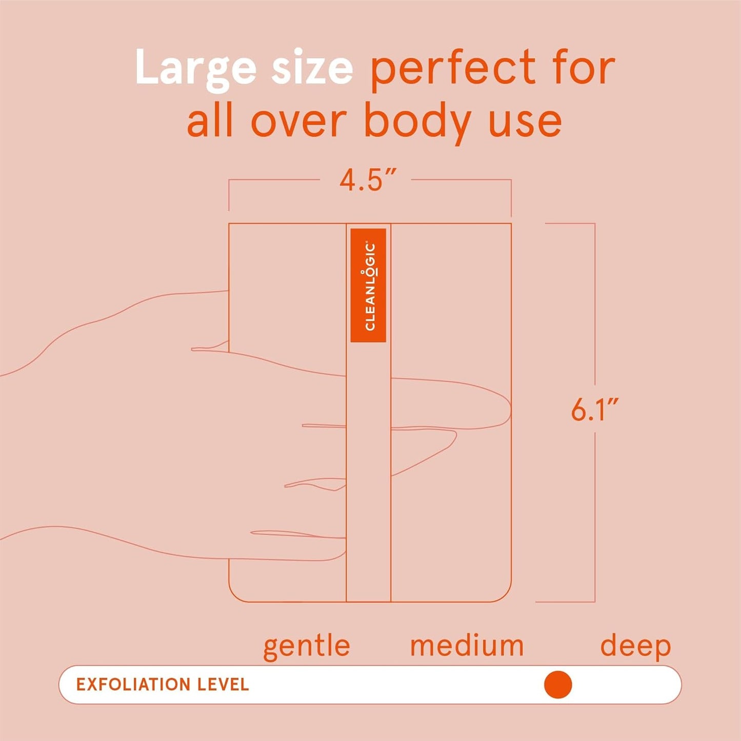 Cleanlogic Bath and Body Exfoliating Body Scrubber, Large Exfoliator Tool for Smooth and Softer Skin, Daily Skincare Routine, Assorted Colors, 3 Count Value Pack