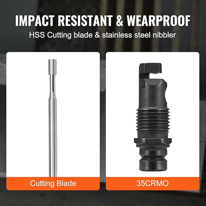 VEVOR Double Head Sheet Metal Nibbler Cutter, 360 Degree Metal Nibbler Drill Attachment with Extra Punch and Die, Cutting Hole Accessory and Step Drill Bit, for Straight Curve and Circle Cutting