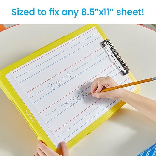 hand2mind Rainbow Writing Slant Boards, Desktop Whiteboard Clipboards, Reusable Handwriting Practice for Kids, Learn to Write Letters, Classroom Teacher Supplies, Multicolored, Set of 6