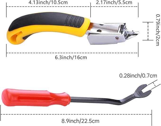 2PCS Upholstery and Construction Staple Remover with Tack Puller Tool, Nail Puller, Carpet Remover, for Removing Various Staples for Furniture, Floor, Wooden Case, Carton, Photo Frame, Carpet