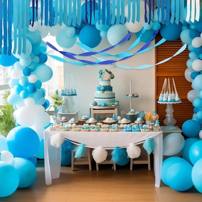 Baby Blue Crepe Paper Roll - 81' (1 Count) - Great for Stunning DIY Crafts, Party Decor, and More