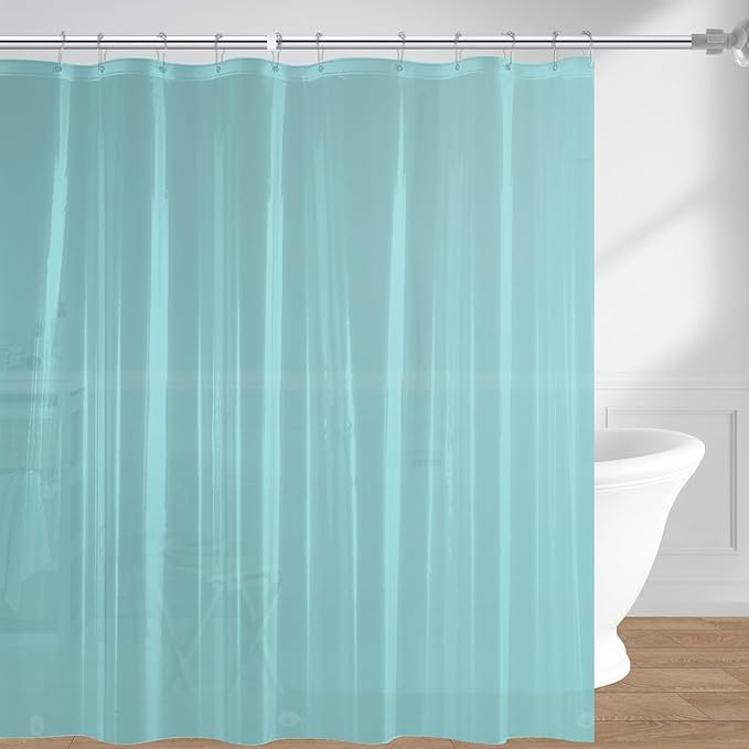 downluxe Blue Shower Curtain Liner, PEVA Lightweight Plastic Shower Liner with 3 Magnets, 72" x 72" Waterproof Bathroom Curtain