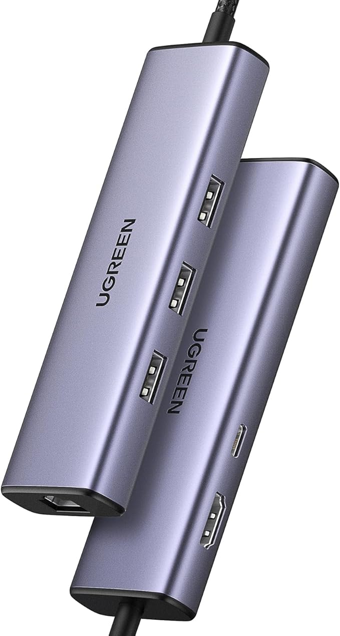 UGREEN Revodok 6 in 1 USB C Hub Gigabit Ethernet Adapter with 4K HDMI, 100W PD Charging, USB A Data Ports Compatible with Mac M1, M2, M3, iPad, iPhone 16 Pro/Pro Max, Steam Deck