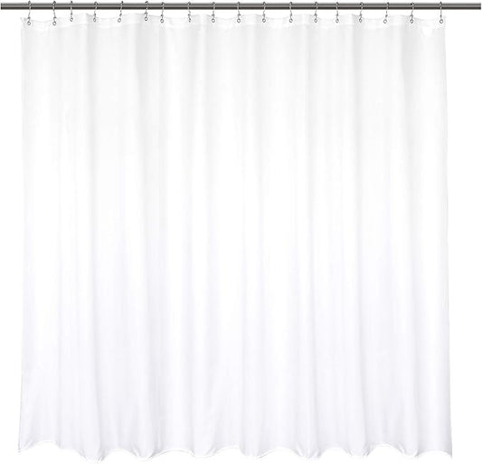 Barossa Design Waterproof Extra Wide Fabric Shower Curtain Liner Microfiber 108" W x 72" H - Hotel Quality, Machine Washable, White Shower Liner for Bath Tub, 108x72