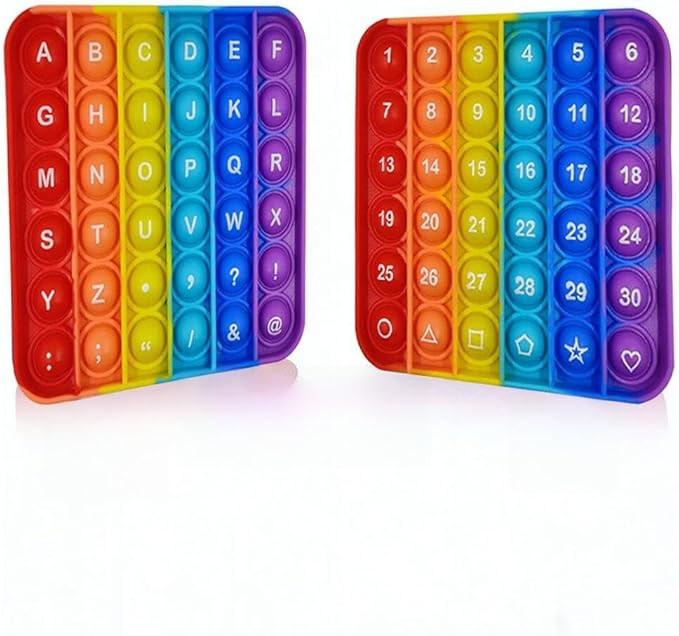 Letters P00p Fidget Toys,ABC Learning and Educational Toys,Poppers Fidget Toys,Stress Relief,Autism Sensory Toys [26 Letters on One Side | Numbers 1-30 on The Other Side] (1 Pack)