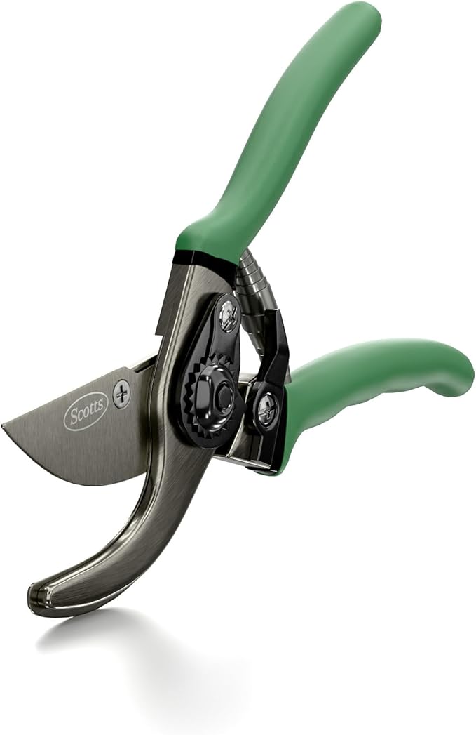 Scotts 2-Piece Pruning Tool Set – Includes 8 in. Bypass Pruning Shears for Live Plants and Soft Stems, and 7.5 in. Folding Saw for Cutting Thick Branches