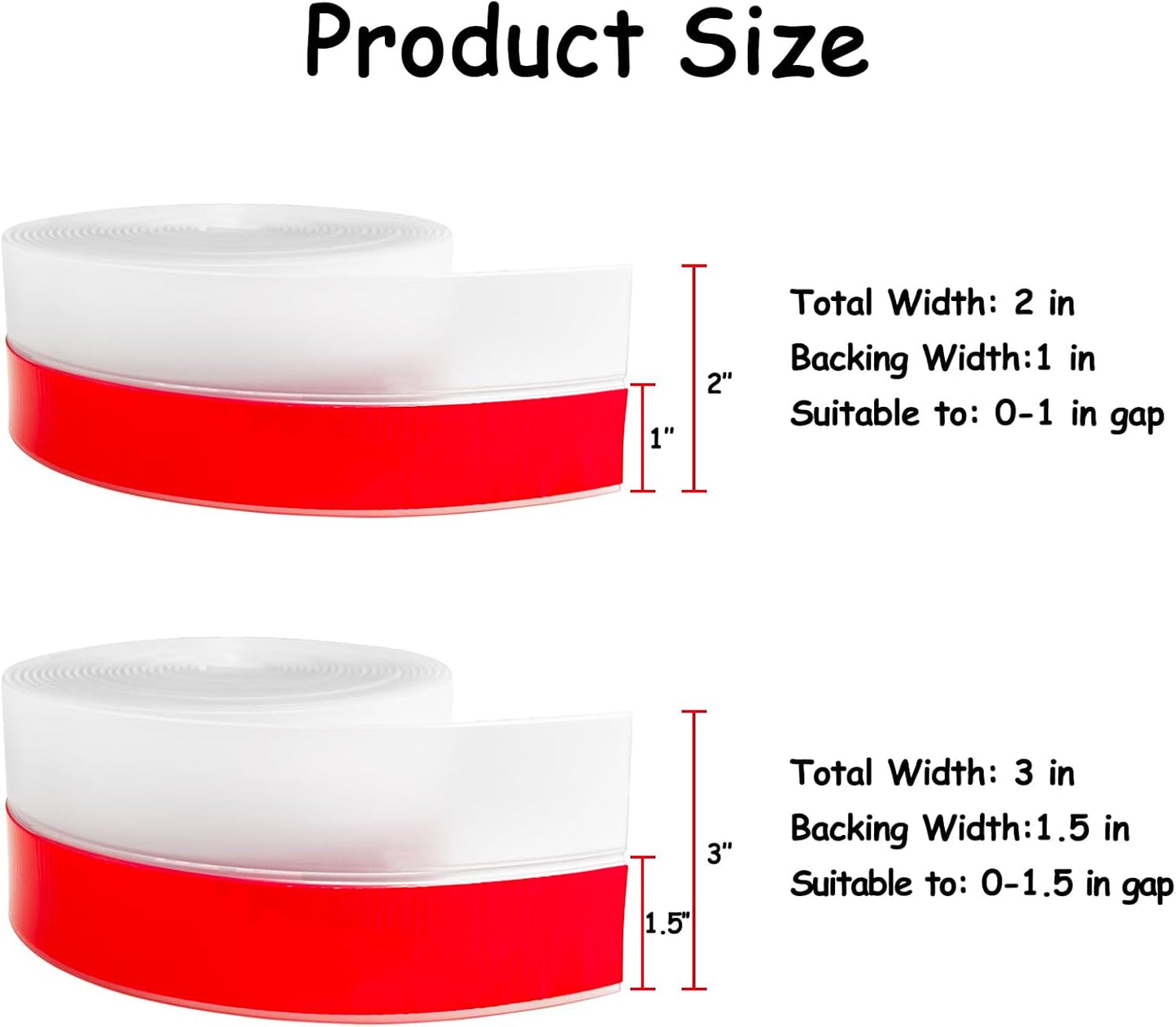 Silicone Weather Stripping, 3 inch (W) x 20 Ft (L) Door Draft Stopper Window Seal Strip for Gaps of Door & Windows, Garage Door Under Bottom, Sealing Tape Shower Doors Sweep, Transparent