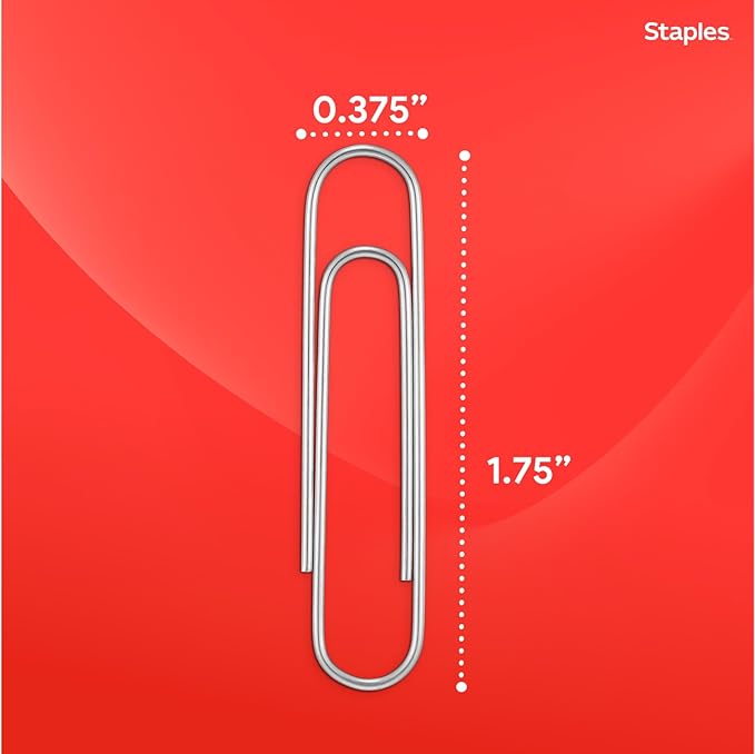 Staples Jumbo Paper Clips, Silver, 1,000 Pack – Large Steel Clips for Documents, Brochures & Office Organization