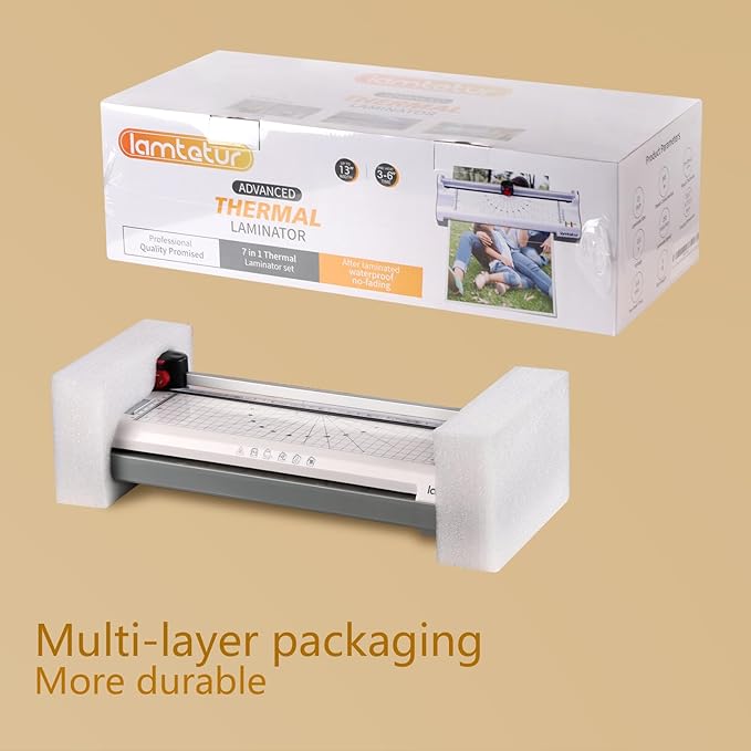 7-in-1 Thermal Laminator Machine 11X17 with 20 Letter Size Laminating Sheets,13inch Laminater for A3/A4/A6, Hot&Cold 2 Roller Lamination for Office Home School Teacher Use,Paper Cutter, Corner Rounder