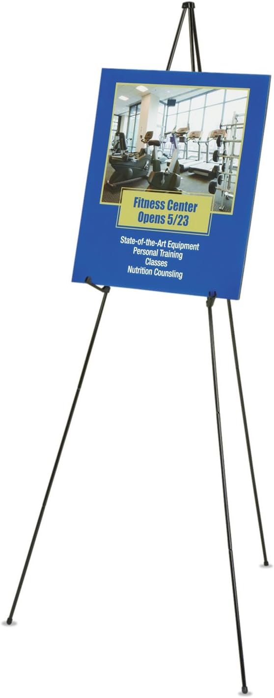 Quartet Easel Stand, Collapsible, Portable Display for School Supplies, Office Supply Tripod for Posters, Paintings, Art or White Boards, Base 63" Max. Height, Supports 5 lbs. (29E)