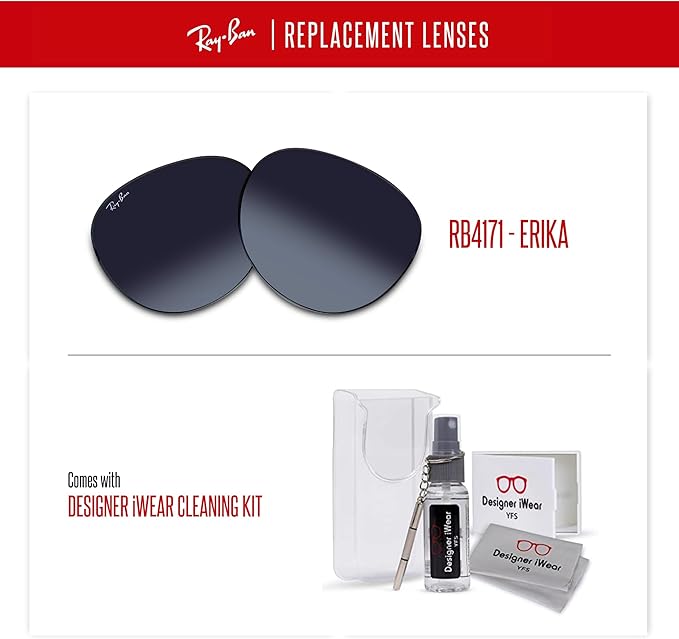 Ray-Ban Original RB4171 ERIKA Replacement Lenses For Women+BUNDLE with ACCESSORY EYEWEAR KIT