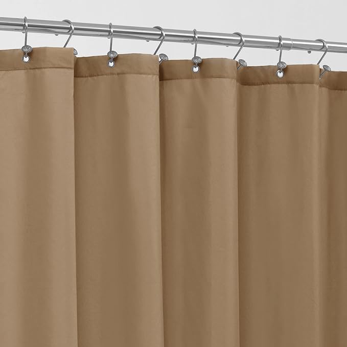 ALYVIA SPRING Stall Fabric Shower Curtain Liner Waterproof - Soft & Lightweight Small Shower Curtain with Magnets for Narrow Stall Size, Machine Washable - 36x72, Coffee