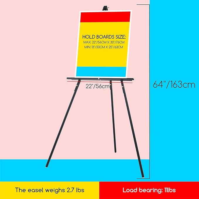 MEEDEN Wooden Easel Stand for Display: Black Wood Tripod for Wedding Sign - Poster Board Holder for Welcome Picture