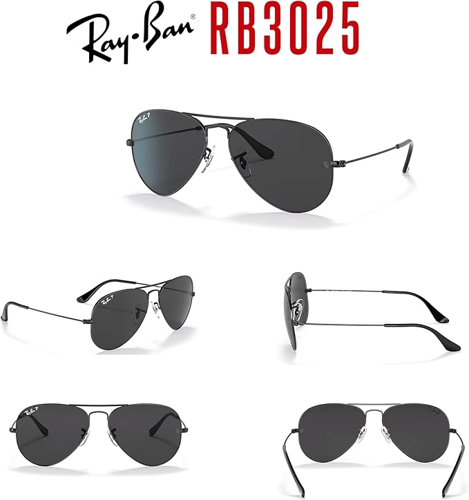 Ray-Ban RB3025 Metal POLARIZED Aviator Sunglasses For Men For Women +BUNDLE with ACCESSORY EYEWEAR KIT