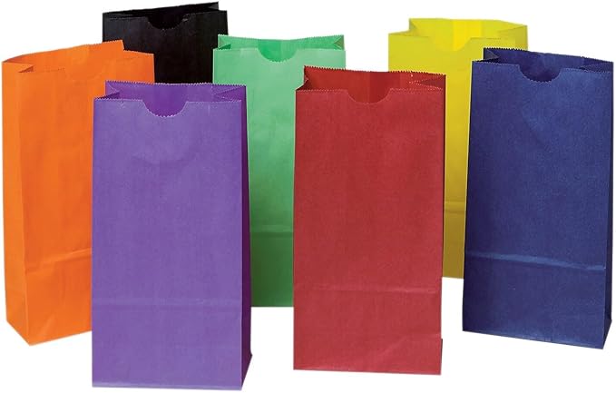 Pacon Rainbow PAC72040 Assorted Bright Colors Bags, 28 Bags