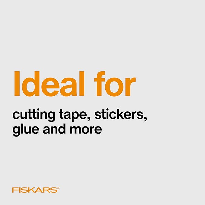Fiskars 8" Non-Stick Comfort Grip Titanium All Purpose Scissors, Stainless Steel Blades for Everyday Cutting Tasks, Home, Office, and Arts & Crafts, Gray