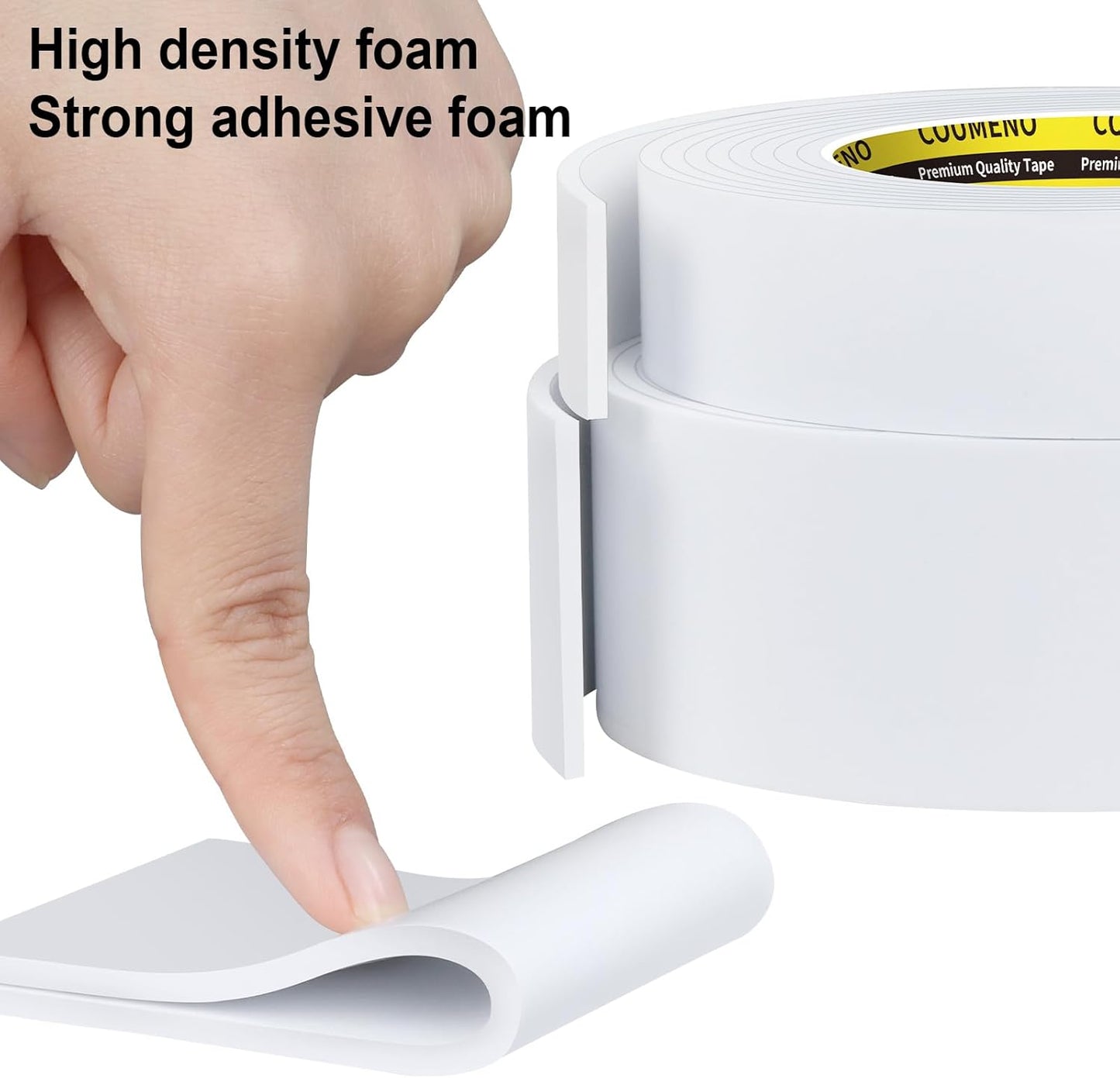 Single-Sided Adhesive White Foam Tape (EVA Material), 1inX9.84FT Single-Sided Sealing Foam pad Sponge Tape for Window Waterproofing, self-Adhesive, Suitable for Sealing Doors and Windows