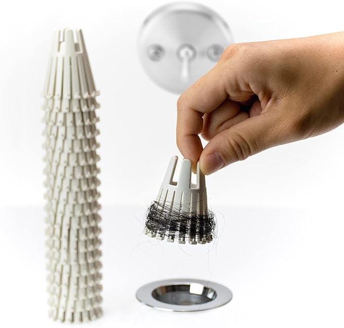 Disposable HairClaw 20 Pack | Bathtub Hair Catcher Strainer Trap for Standard Size 1.75 inch Tub Drain | Eco-Friendly Bioplastic