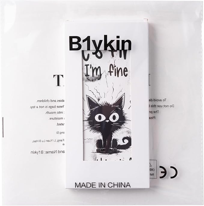 B1ykin Cute Sticky Notes Set - It’s Fine I’m Fine Everything is Fine Self-Stick Notes Pad, 550 Sheets Writing Memo Pages Sticky Notepad for Teacher Appreciation Gift School Office (Funny Black Cat)