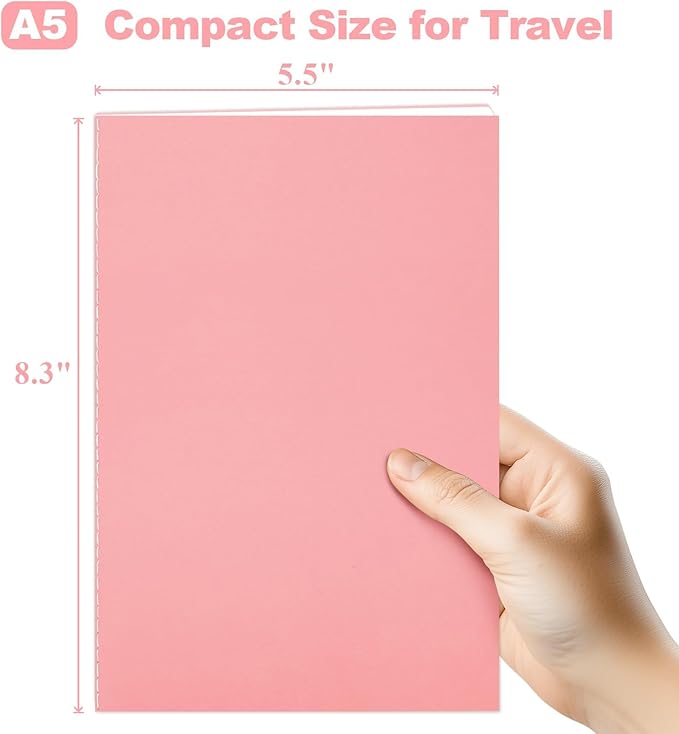 20 Pack Blank Books for Kids - 5.5"x 8.3", 60 Pages - Small Journals Bulk, Girls Notebooks for Drawing & Writing, Sketchbooks w/Colorful Soft Cover, Unlined Paper, A5 Travel Size