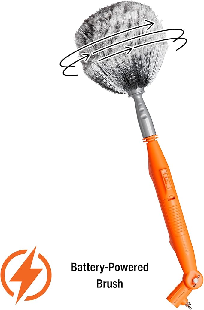 Cobweb Ceiling Fan Powered Duster Interior & Exterior | Adjustable Arm | for Hand use and Extention Pole use | Removable Cleanable Head | EZ Smart Power Duster (Extension Pole Sold Separately)…