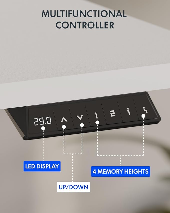 FLEXISPOT 71x32 Inch Electric Large Standing Desk for Home & Office, Spacious Splice Board Desk with Cable Management & Organizer, Cup Holder & Hook, White
