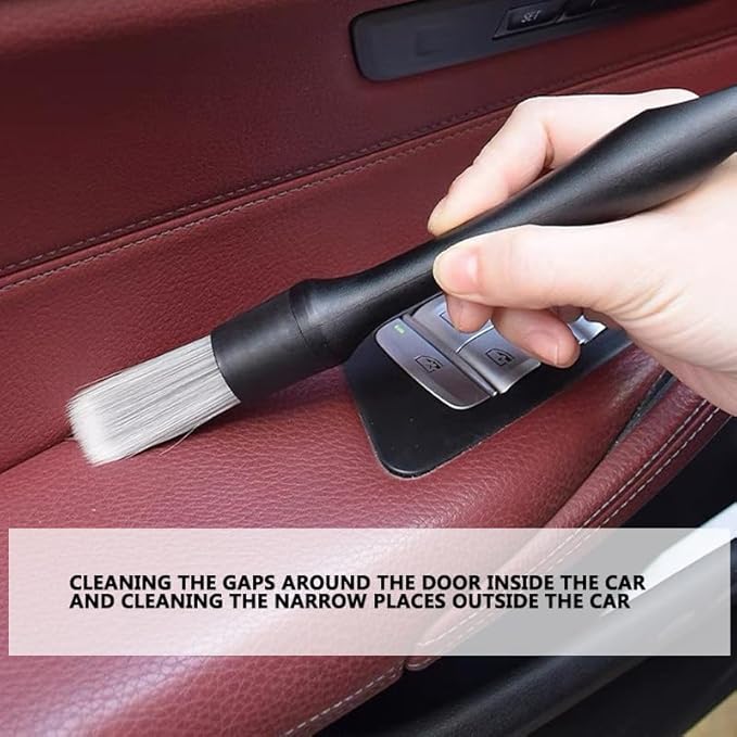 3pcs car Detailing kit-1pcs Boars Hair Car Detailing Brushes,1pcs Ultra Soft No Scratch Detailing Brush for Air Vent,Leather Seat 1pcs Detail Brushes car Detailing for Interior Exterior