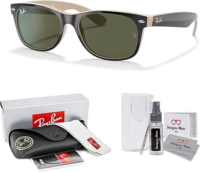 Ray-Ban RB2132 NEW WAYFARER 55MM Square Sunglasses For Men For Women +BUNDLE with ACCESSORY EYEWEAR KIT