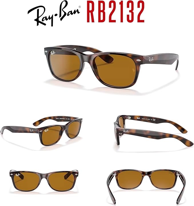 Ray-Ban RB2132 NEW WAYFARER 55MM Square Sunglasses For Men For Women +BUNDLE with ACCESSORY EYEWEAR KIT