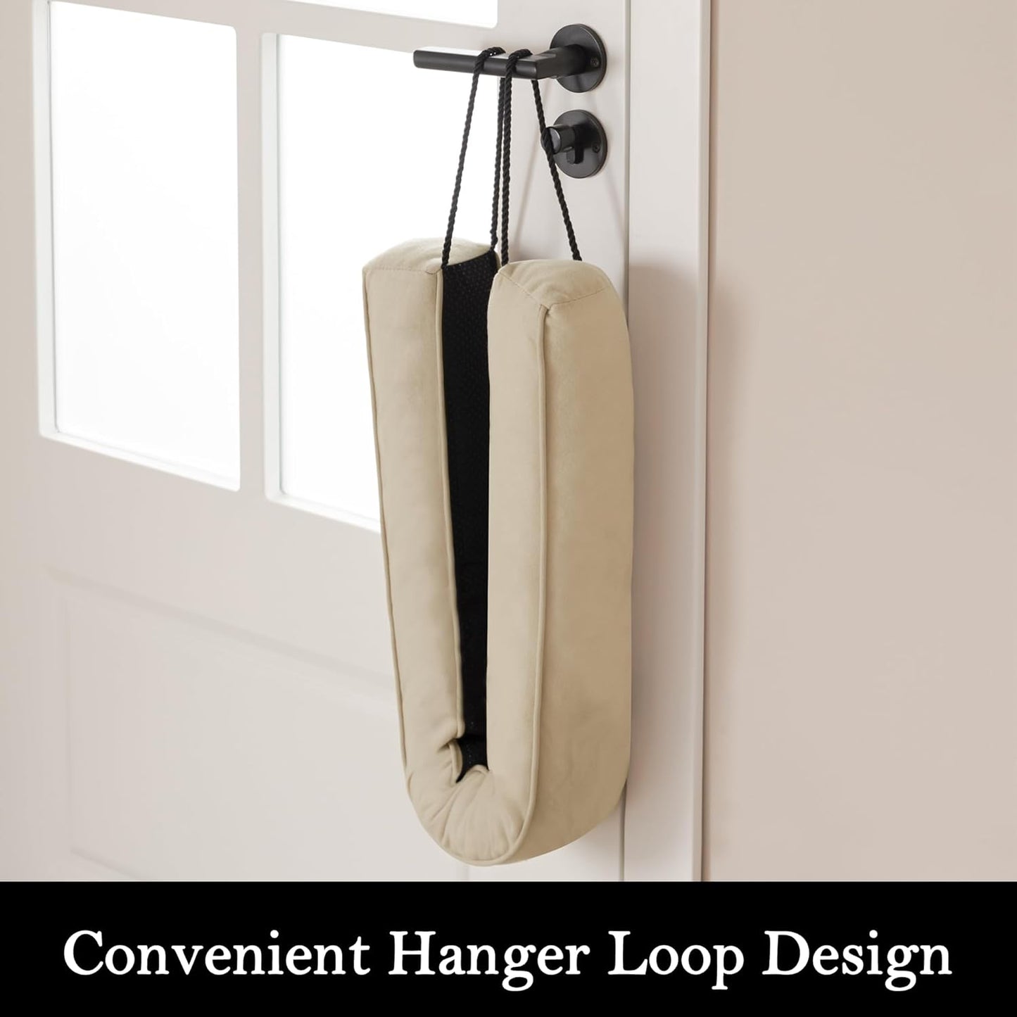 Sunolga 38" Door Draft Stopper Blocks Hot and Cold Air with Removable Washable Cover for Gaps Up to 3", All-Season Seal for Noise, Door Sweep for Bottom of Door and Window, Home Essentials, Beige