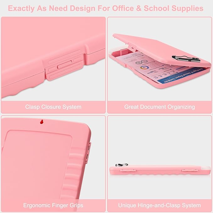 SFLHHDM Clipboard with Pen Holder, Legal Size Nursing Clipboards with Storage, Plastic Clip Boards for Writing, Lightweight Cute Clipboard Storage with Low Profile Clip for Work, Office