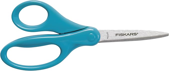 Fiskars 7" Student Scissors for Kids 12-14 - Scissors for School or Crafting - Back to School Supplies - Turquoise